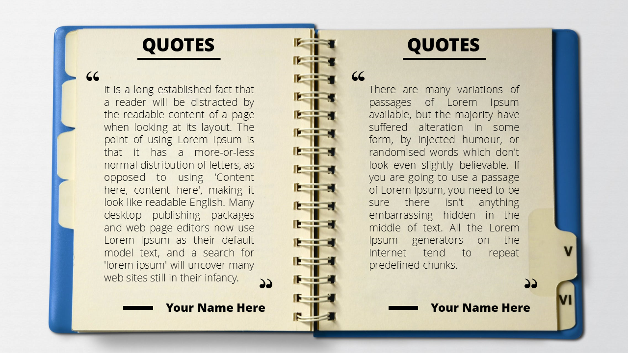 Nice PowerPoint Quote Template Note Model	